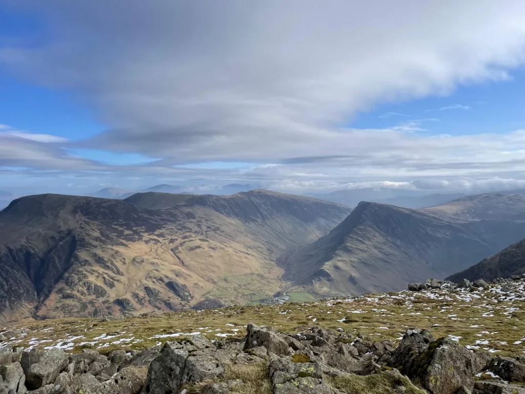 Mountain ridges and valley view from the North Ennerdale Skyline, Cumbria