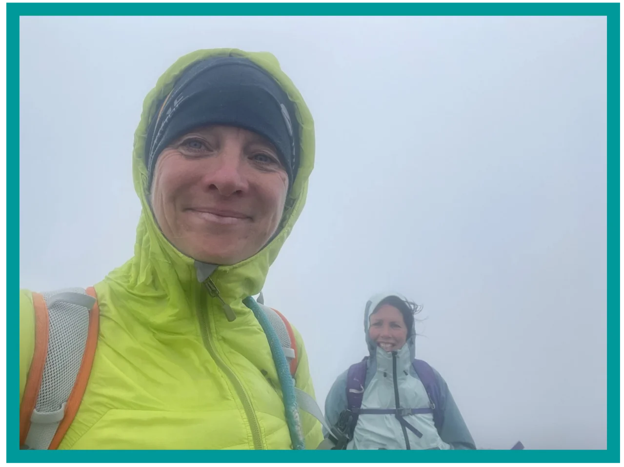 Ros guiding a bespoke walk in misty conditions in the Lake District