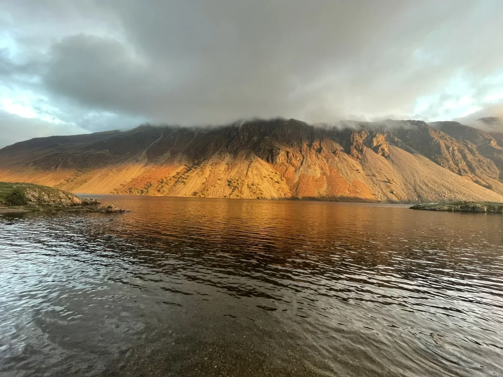 Golden light on the Wasdale screes above Wastwater